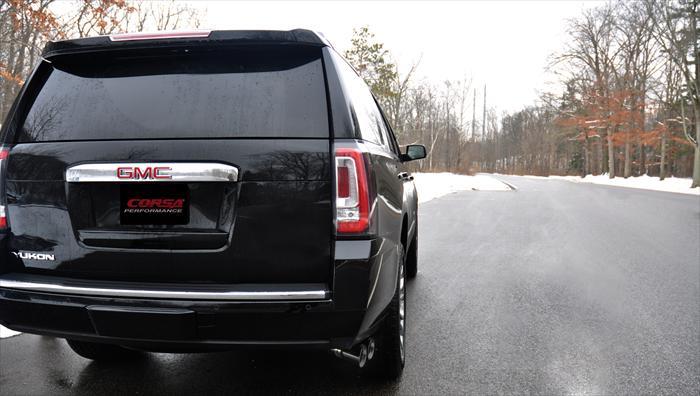 GMC Yukon Denali Performance Exhaust - Single Side Exit - CORSA Performance - Cat Back - Polished Black - `15-`20